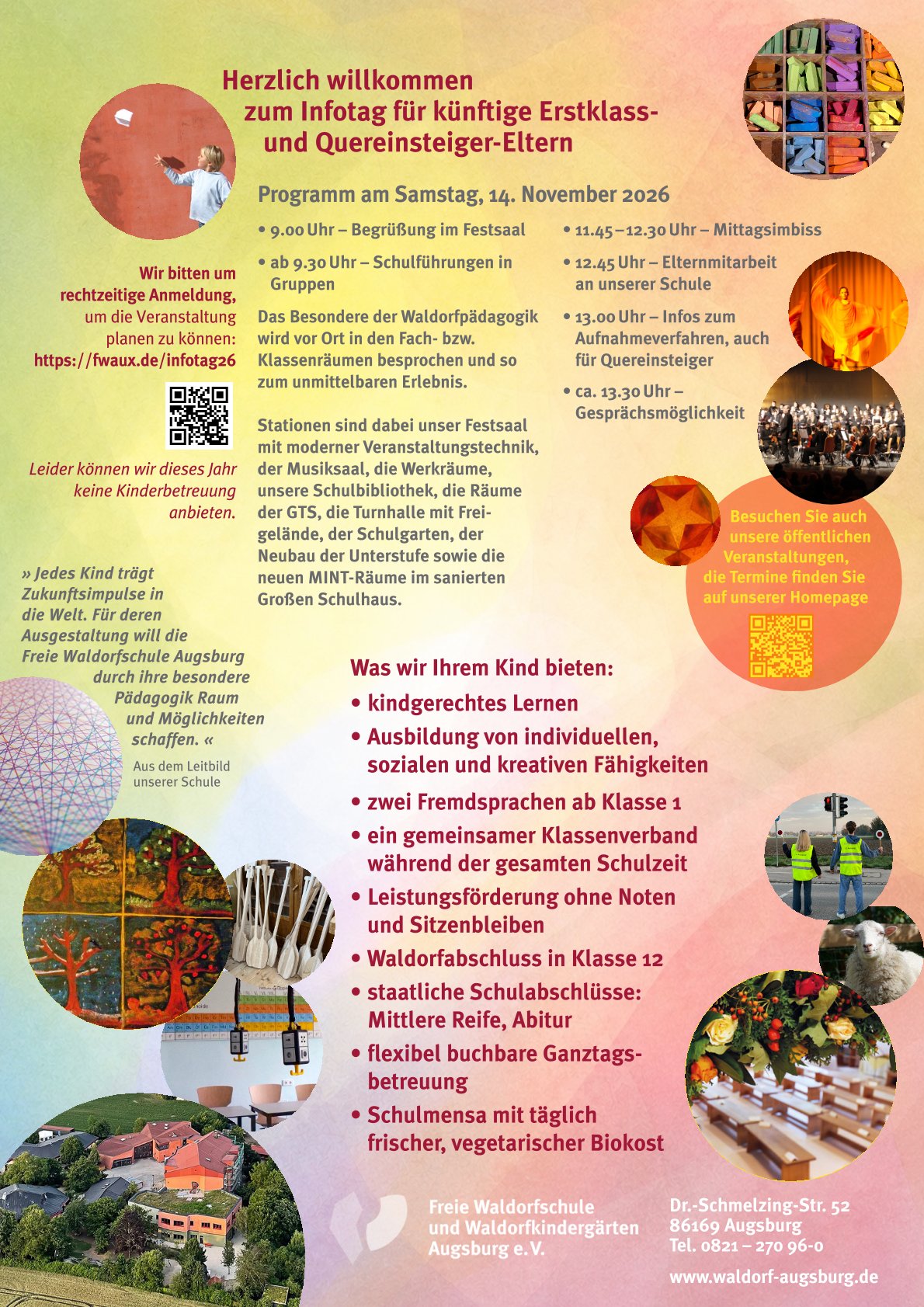 Plakat für den Infotag der Schule am 14. November 2026